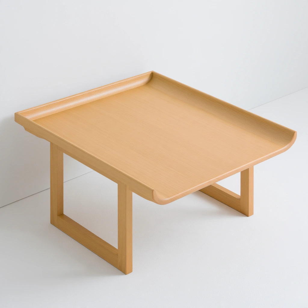 Modern light oak hallway side table by Bistroandbreeze, minimalist wooden console table in light brown for entryway decor.
