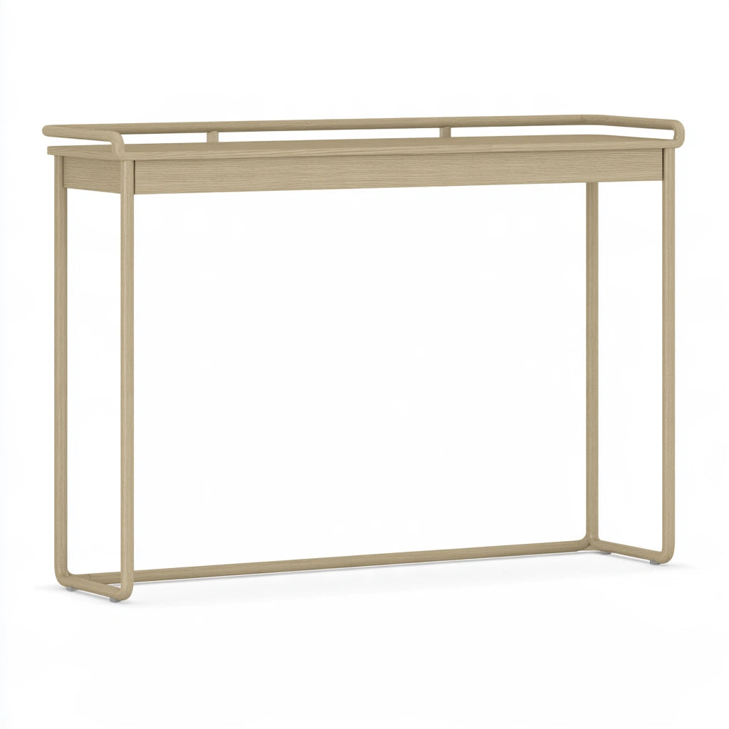 Light oak hallway table by bistroandbreeze, modern minimalist design, wooden console table for entryway with light brown finish.