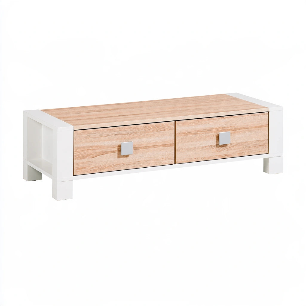 Gray bistroandbreeze storage cabinet with a two-tone design, featuring spacious shelves and a sleek, modern look.