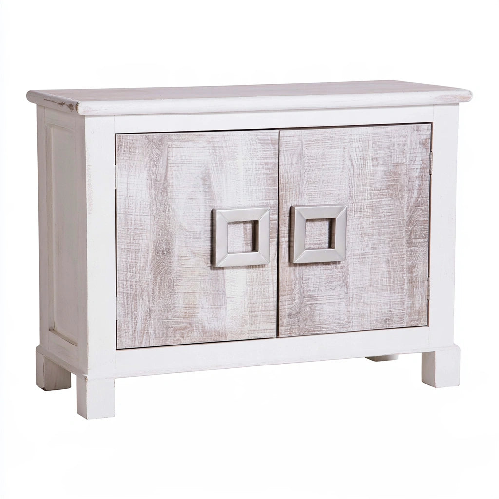 Gray bistroandbreeze storage cabinet with a sleek two-tone design, featuring multiple compartments for organized storage.