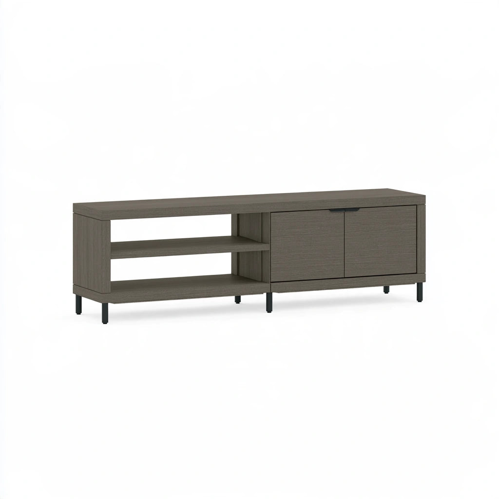 Wooden sideboard with rustic brown oak finish, featuring a light oak look and clean design from BistroandBreeze.
